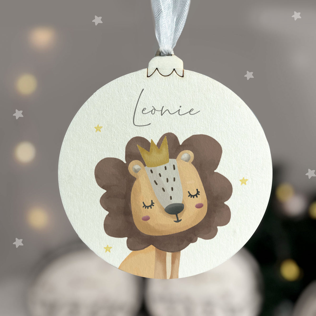 Personalisierte Weihnachtskugel Aquarell 4er Set "Safari"