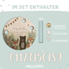 Geburtstagsteller „Waldtiere“ personalisiert Druck