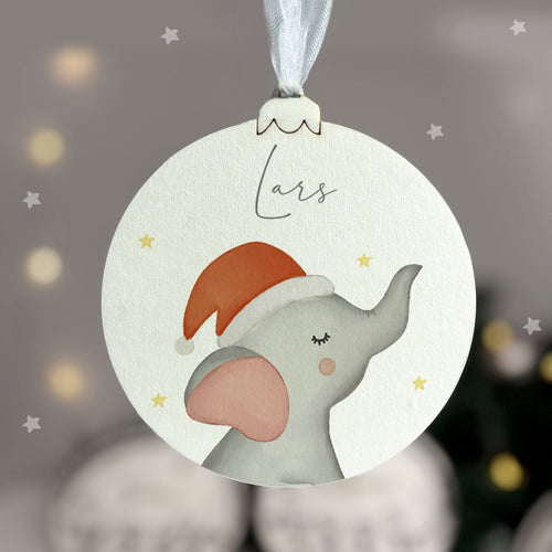 4er-Weihnachtskugel-Set „Safari“ Aquarell personalisiert Druck