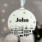 Personalisierte Weihnachtskugel Aquarell "Stadt"