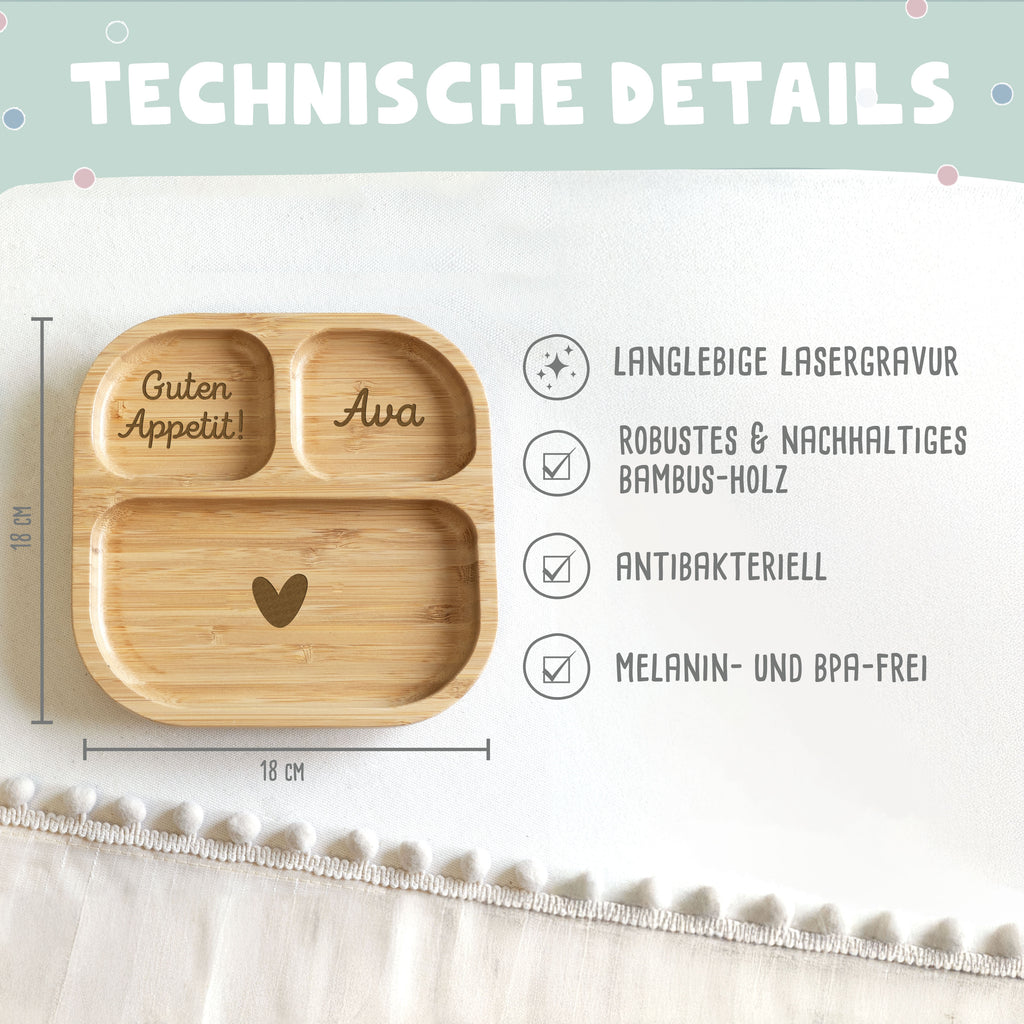 Personalisierter Babyteller "Herz"