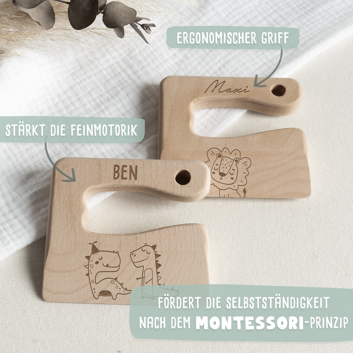 Personalisiertes Montessori-Kindermesser "Tier"