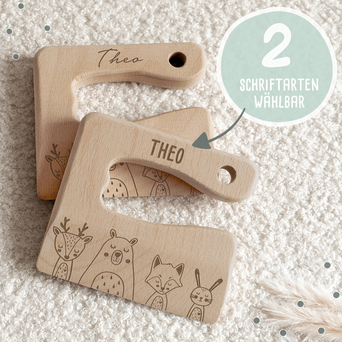 Personalisiertes Montessori-Kindermesser "Tier"