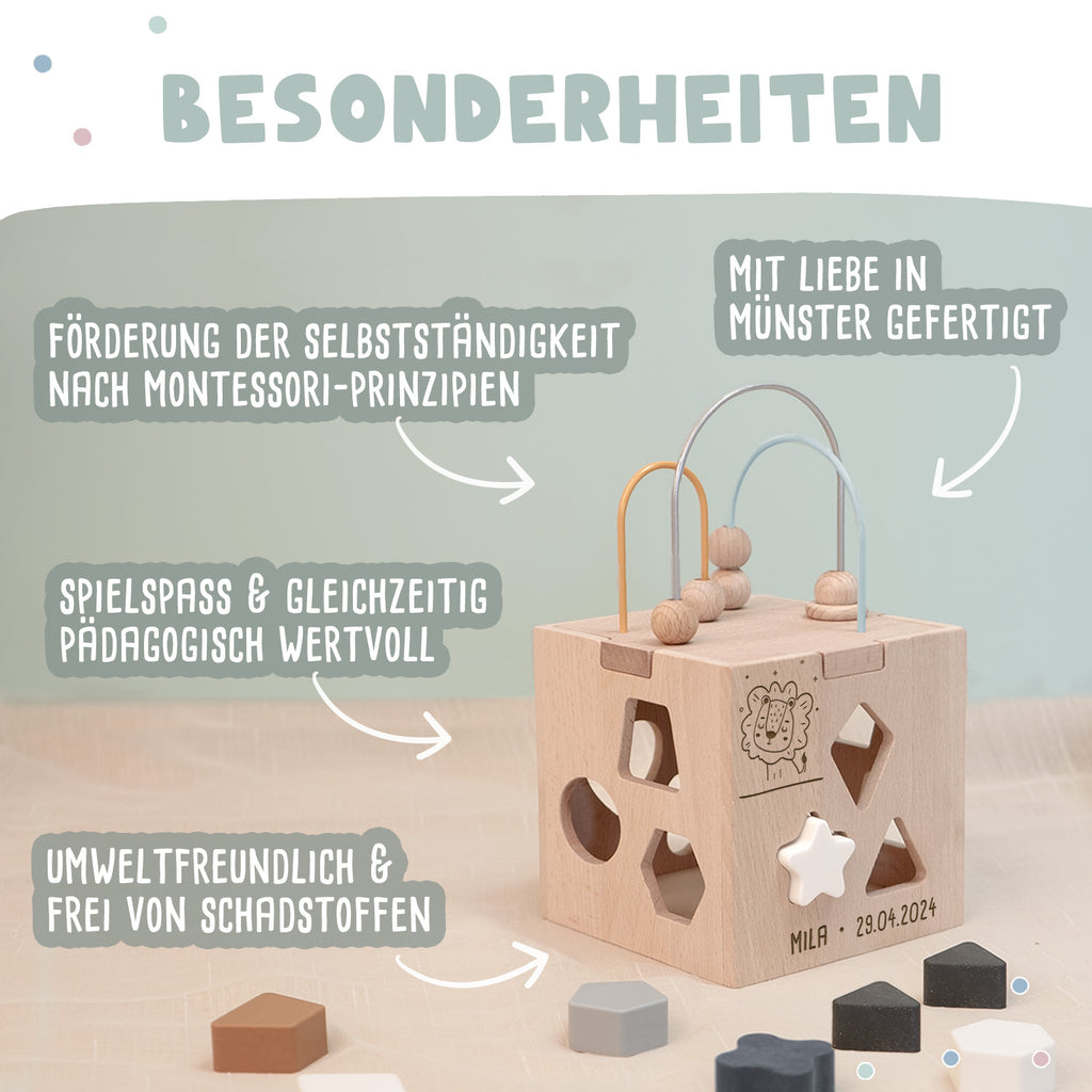 Personalisierter Motorikwürfel "Tier"