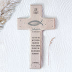 Personalisiertes Taufkreuz Aquarell "Fisch"