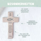 Personalisiertes Taufkreuz Aquarell "Fisch"