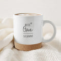 Personalisierte Tasse mit Korkboden und Deckel "Oma"