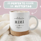 Personalisierte Tasse mit Korkboden und Deckel "Muttertag"