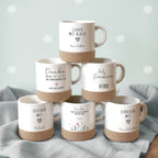 Personalisierte Tasse mit Korkboden und Deckel "Dankeschön" als Abschiedsgeschenk