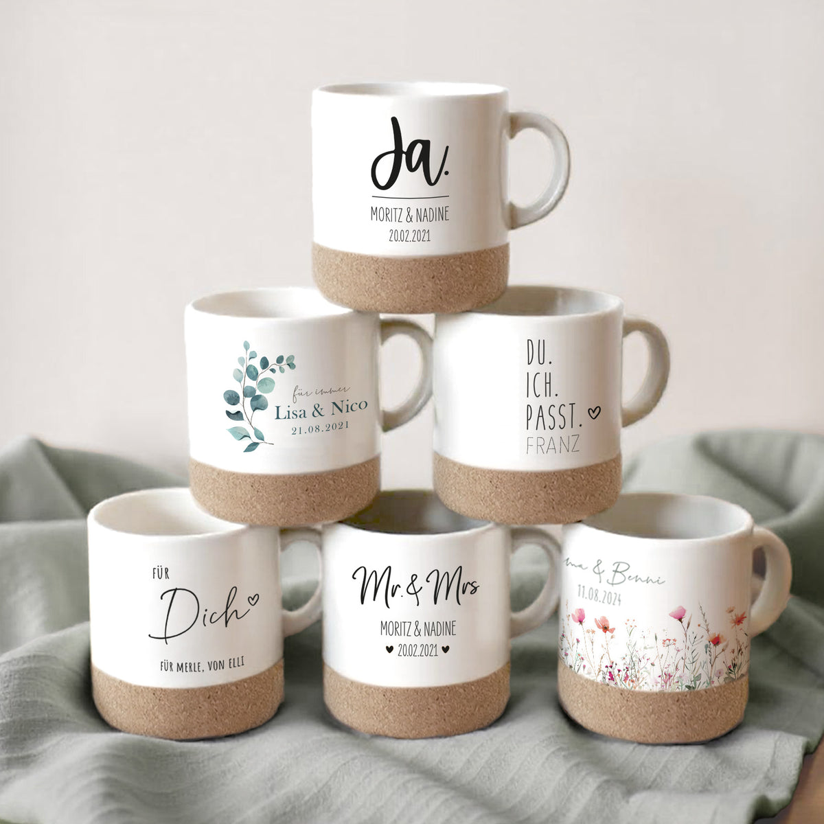 Personalisierte Tasse Geschenk zur Hochzeit