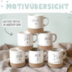 Keramik-Tasse mit Korkboden & Deckel „Name“ personalisiert Druck