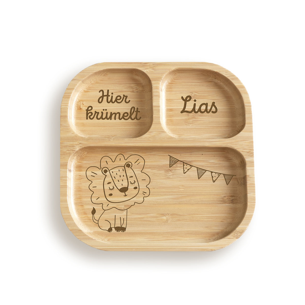 Personalisierter Babyteller "Löwe"