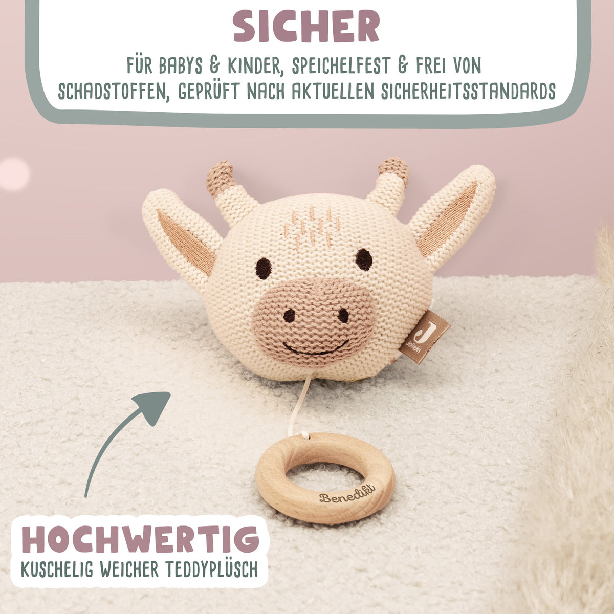 Jollein Spieluhr „Tiere“ Gravur
