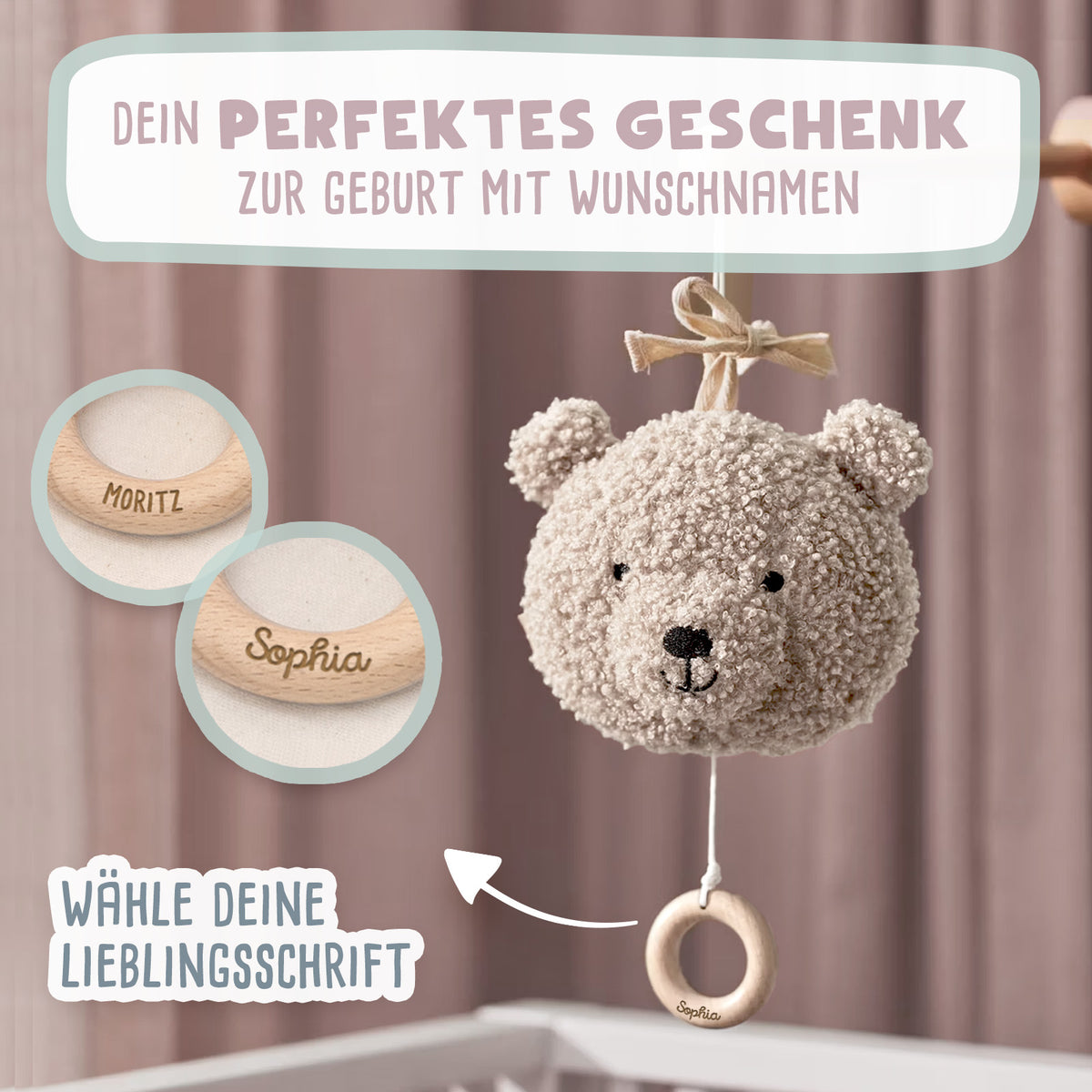 Jollein Spieluhr „Plüschteddy“ Gravur