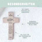 Personalisiertes Kreuz zur Kommunion Aquarell "Arche Noah"