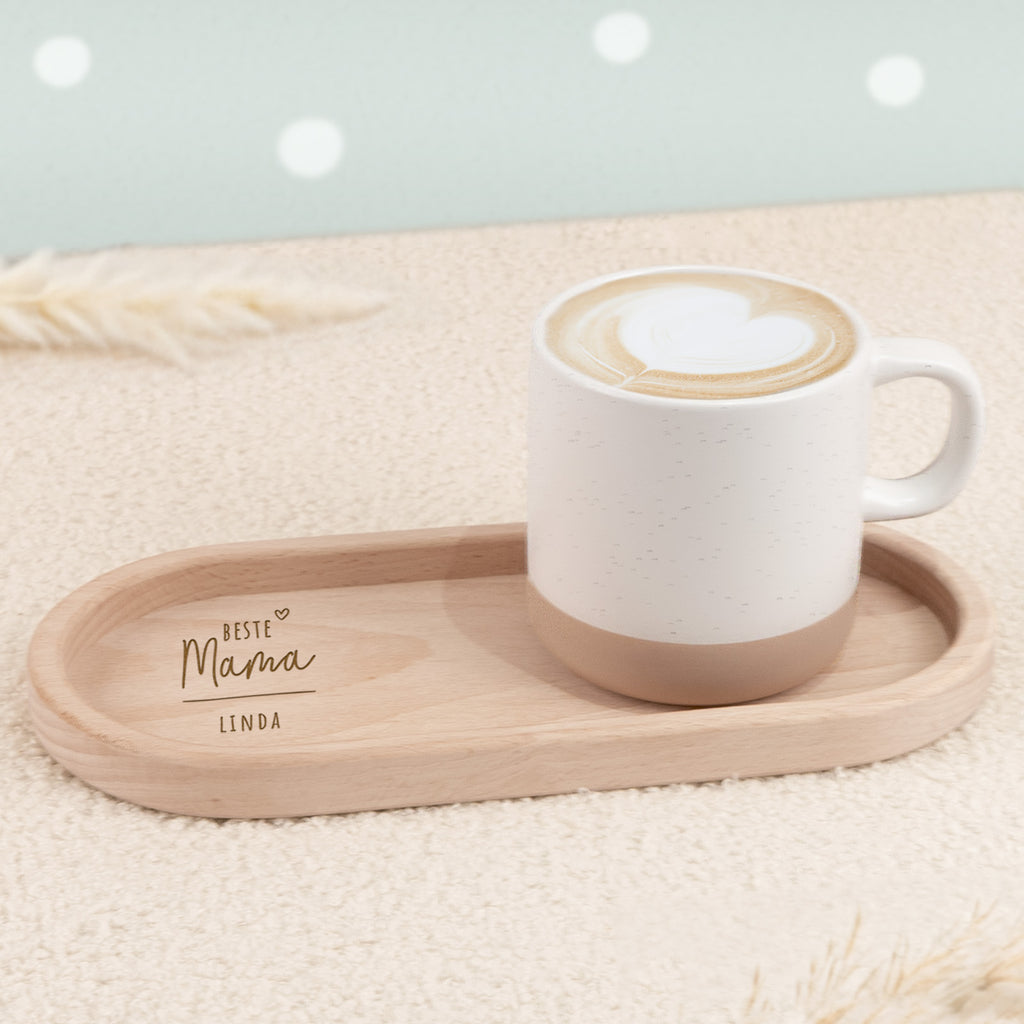 Personalisierte Tasse mit Korkboden und Deckel "Muttertag"