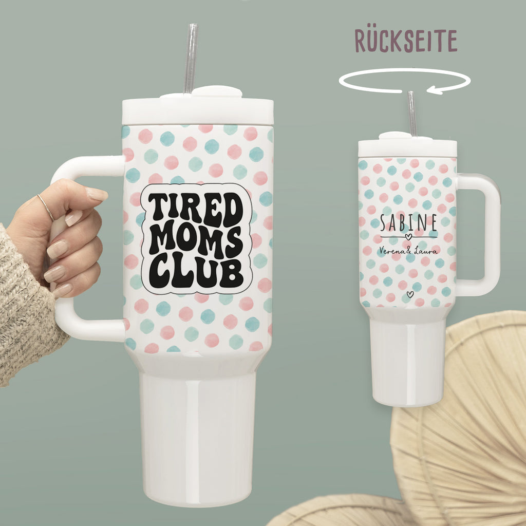 Personalisierter XXL-Thermobecher 1,2l mit Henkel "Mom" Muttertag