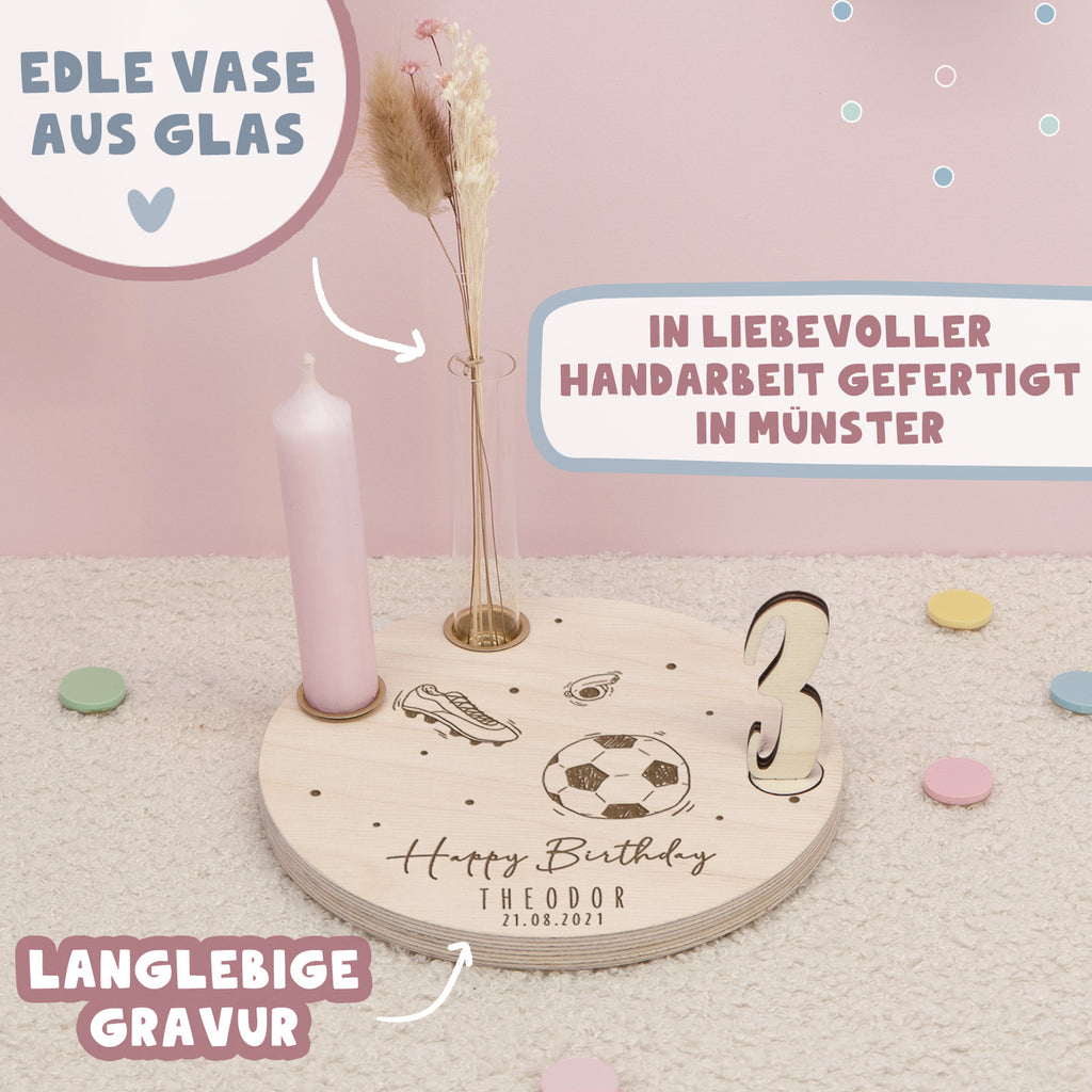 Geburtstagsteller „Fußball“ personalisiert Gravur