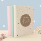 Zeugnismappe Leinen „Kreis Beige“ DIN A4 personalisiert Druck