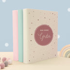 Zeugnismappe Leinen „Kreis Rosa“ DIN A4 personalisiert Druck