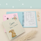 Zeugnismappe Leinen „Hase“ DIN A4 personalisiert Druck