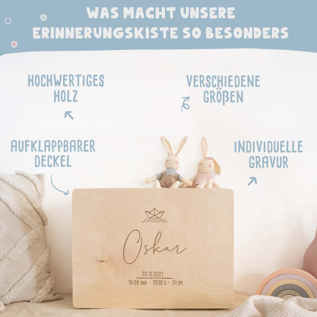 Erinnerungskiste „Winterwelt“ personalisiert Gravur