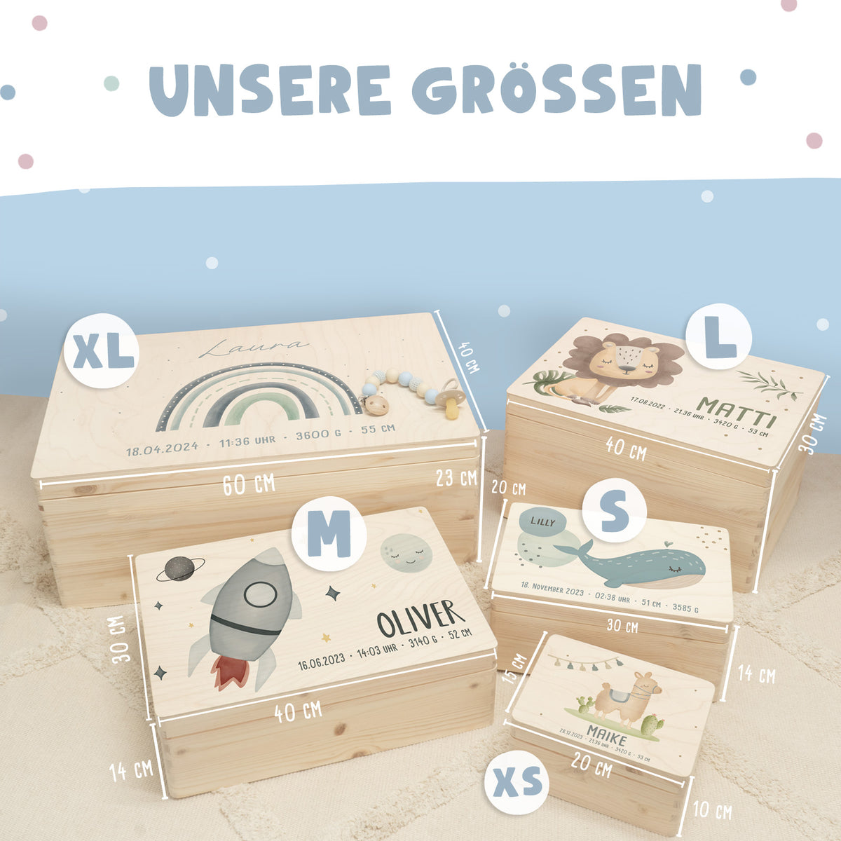 Erinnerungsbox "Safari-Motiv" Aquarell