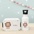 Set Personalisierte Mepal-Lunchbox & Trinkflasche mit Trinkhalm "Löwe"