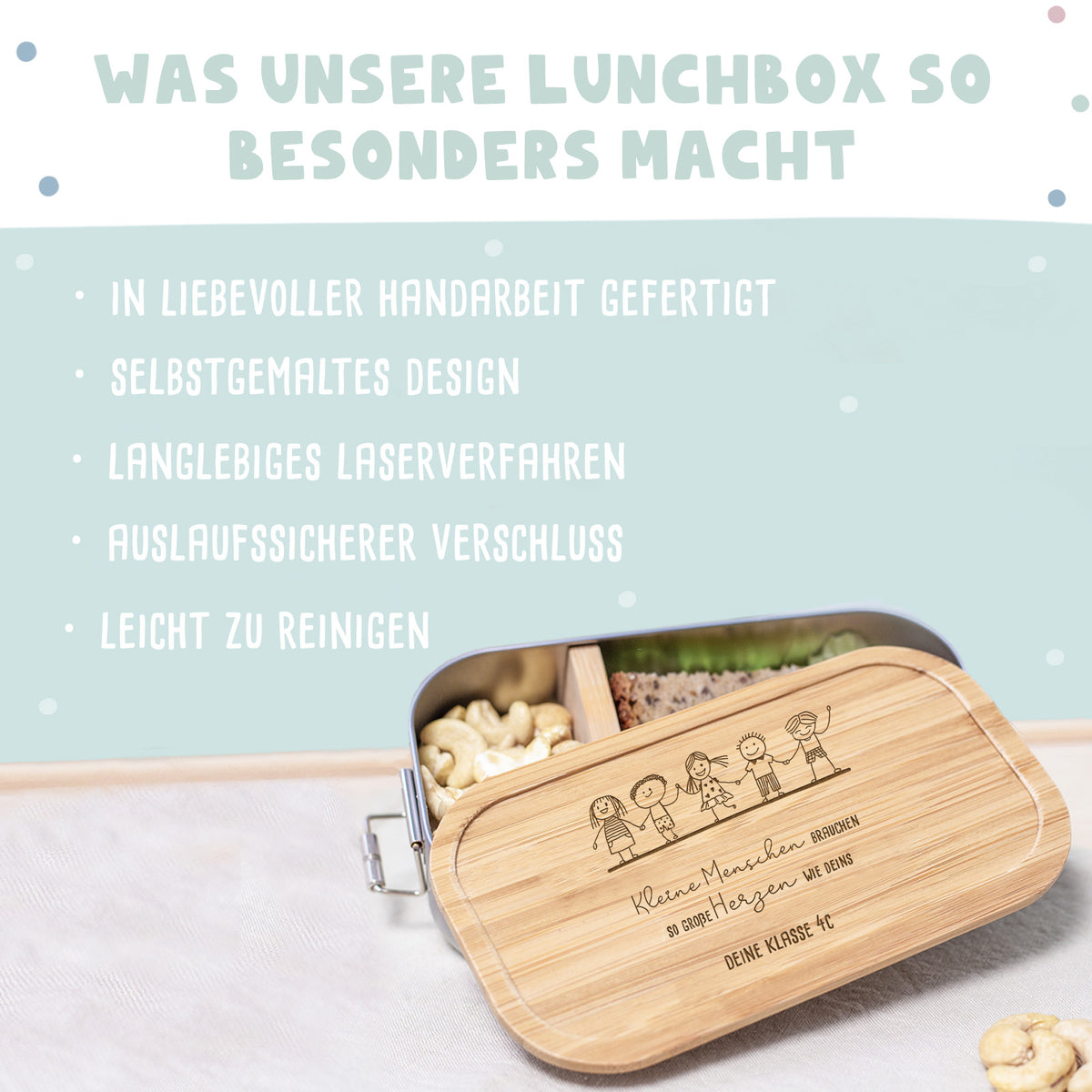 Lunchbox "Kleine Menschen" Abschiedsgeschenk Lehrer/in Erzieher/in Gravur