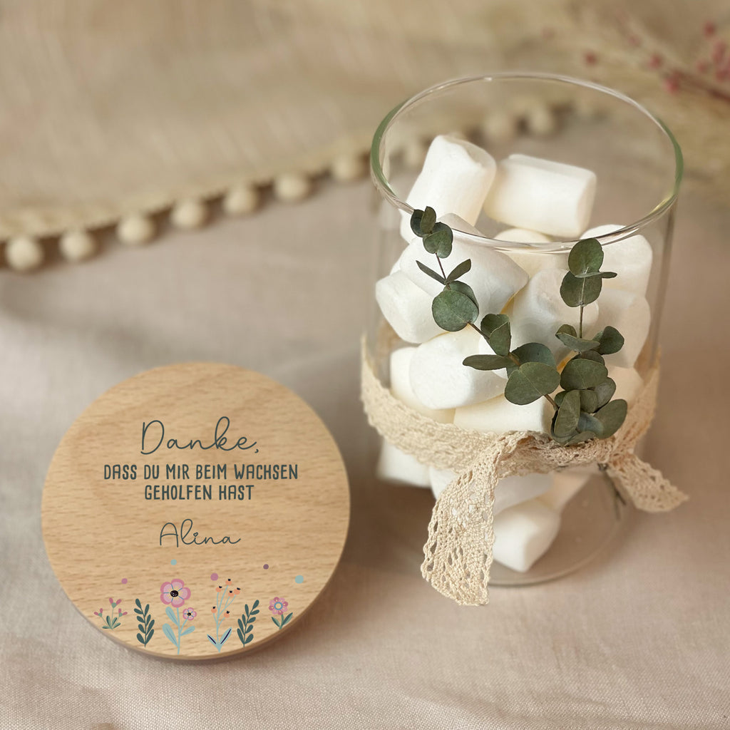 Personalisiertes Vorratsglas "Wachsen" Abschiedsgeschenk Lehrer/in und Erzieher/in