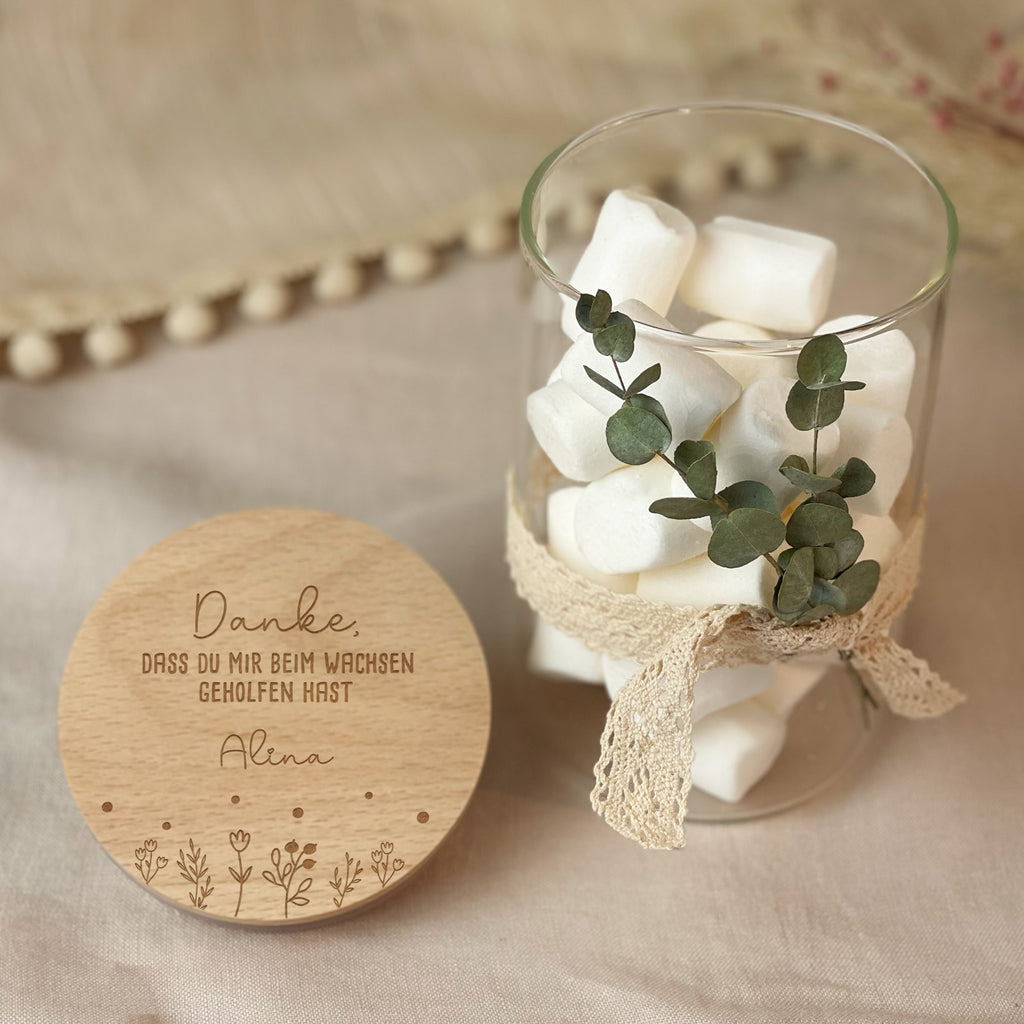 Personalisiertes Vorratsglas "Wachsen" Abschiedsgeschenk Lehrer/in und Erzieher/in