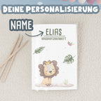 Hausaufgabenheft-Hülle mit personalisiertem Einleger "Löwe" DIN A5