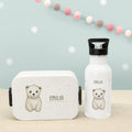 Mepal-Lunchbox & Trinkflasche Set mit Trinkhalm „Eisbär“ personalisiert