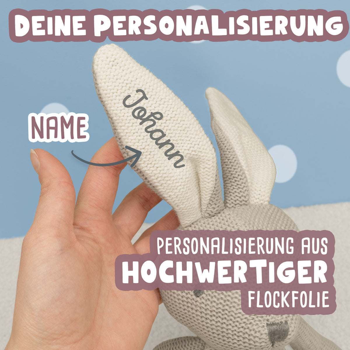 Jollein Kuscheltier "Hase Grau"