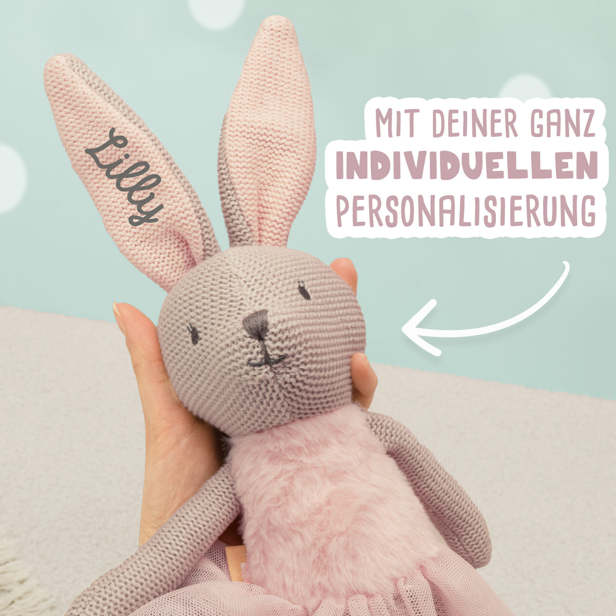 Jollein Kuscheltier "Hase Rosa"