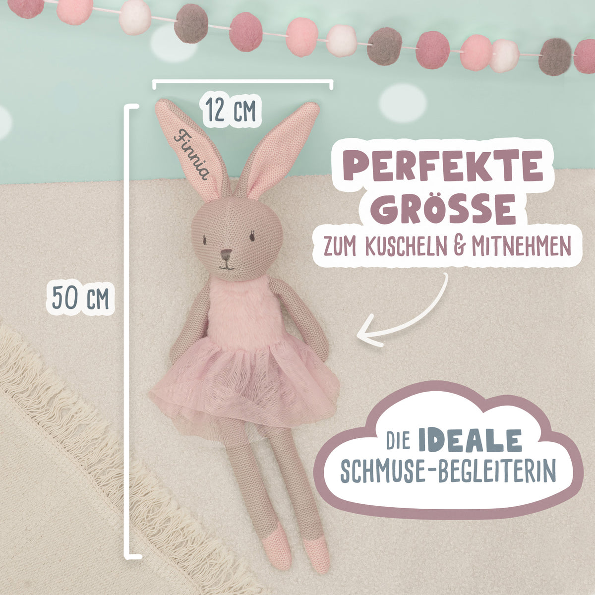 Jollein Kuscheltier "Hase Rosa"