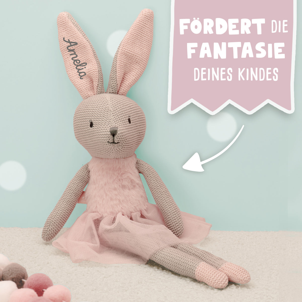 Jollein Kuscheltier "Hase Rosa"