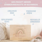 Erinnerungsbox Geschenk zur Kommunion "Regenbogen Rosa" Aquarell