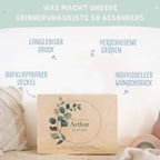 Erinnerungsbox Geschenk zur Kommunion "Eukalyptus" Aquarell