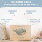 Erinnerungsbox Geschenk zur Kommunion "Wal" Aquarell