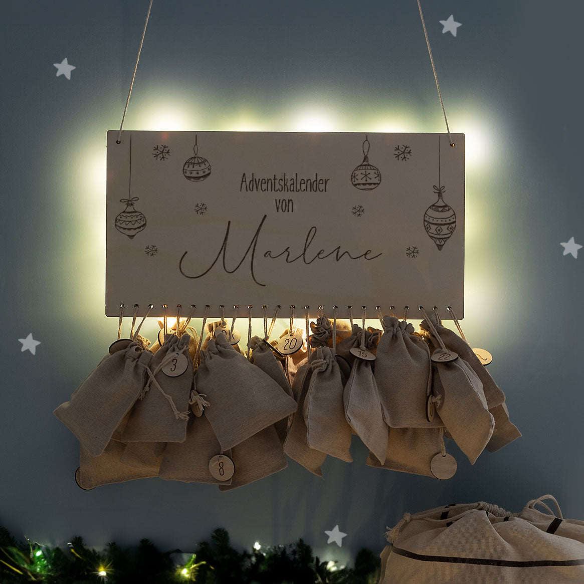 Beleuchteter Adventskalender "Weihnachtskugel"
