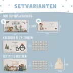 Aquarell Adventskalender für Paare "Zweige in den Ecken"