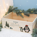 Aquarell-Adventskiste "Pinguin", Adventskalender zum Befüllen