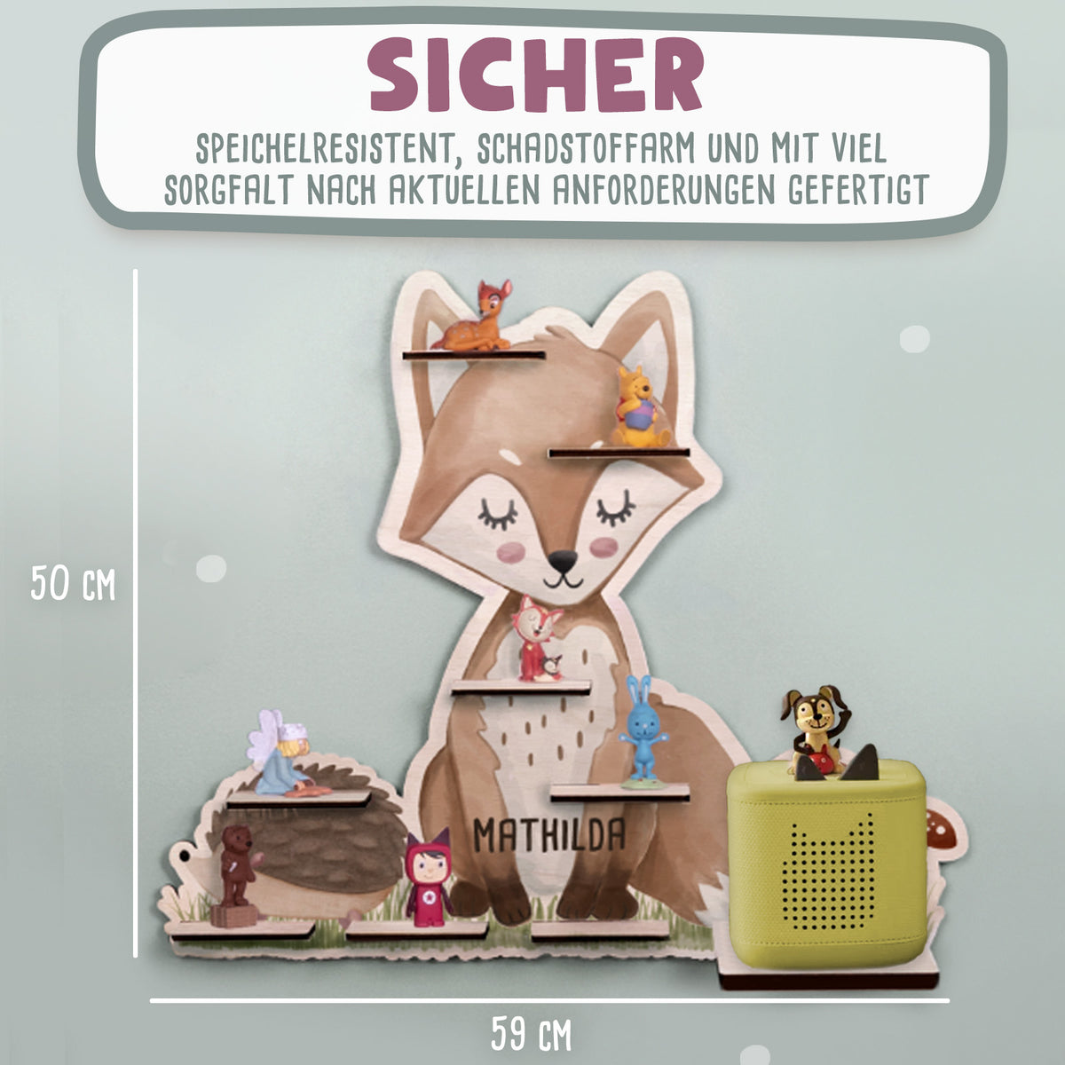 Aquarell-Regal "Fuchs" für die Toniebox