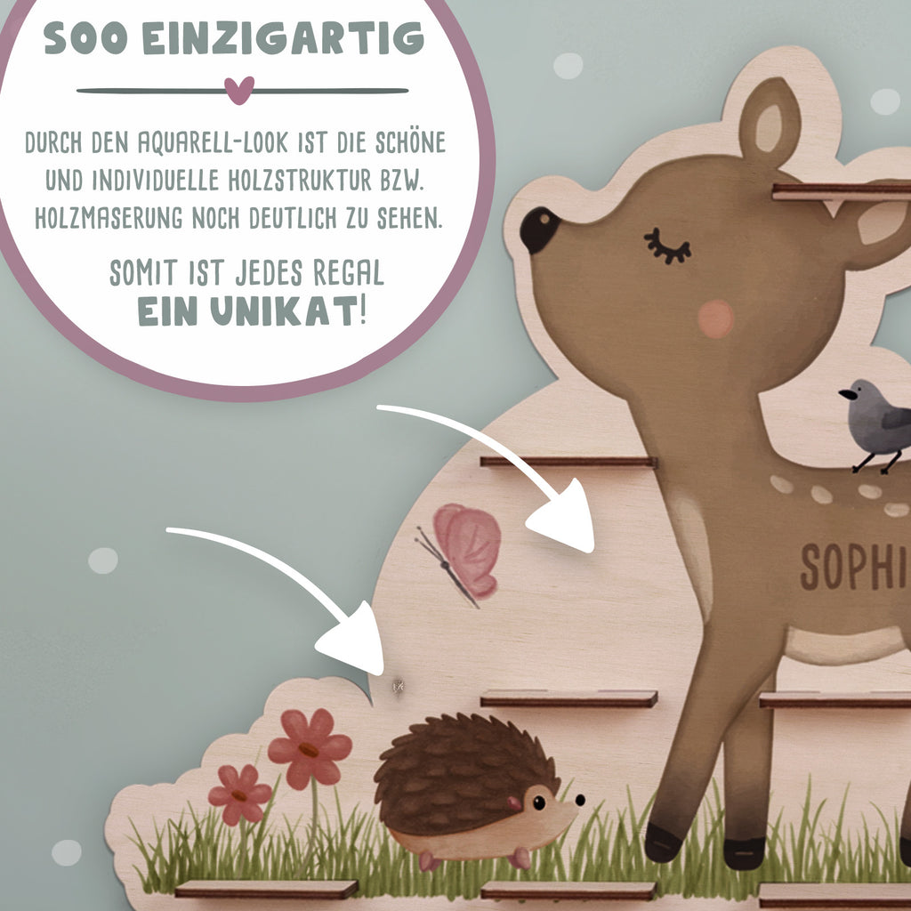 Regal für Toniebox „Reh“ Aquarell personalisiert Druck