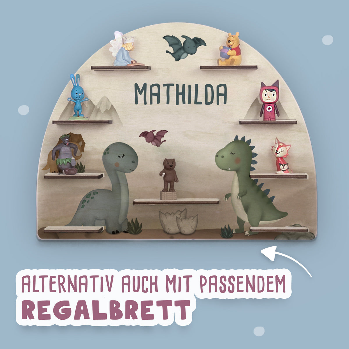 Aquarell-Regal "Dinowelt" für die Toniebox