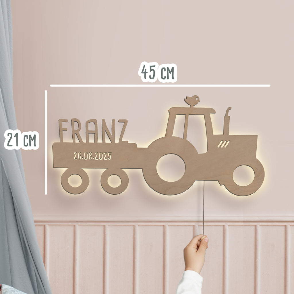 Nachtlicht „Traki der Traktor“ personalisiert Laser