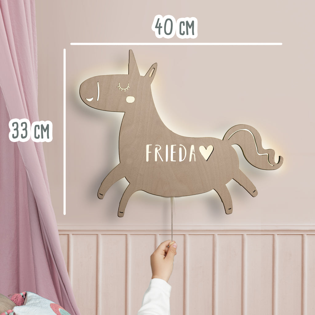 Nachtlicht „Elfi das Einhorn“ personalisiert Laser