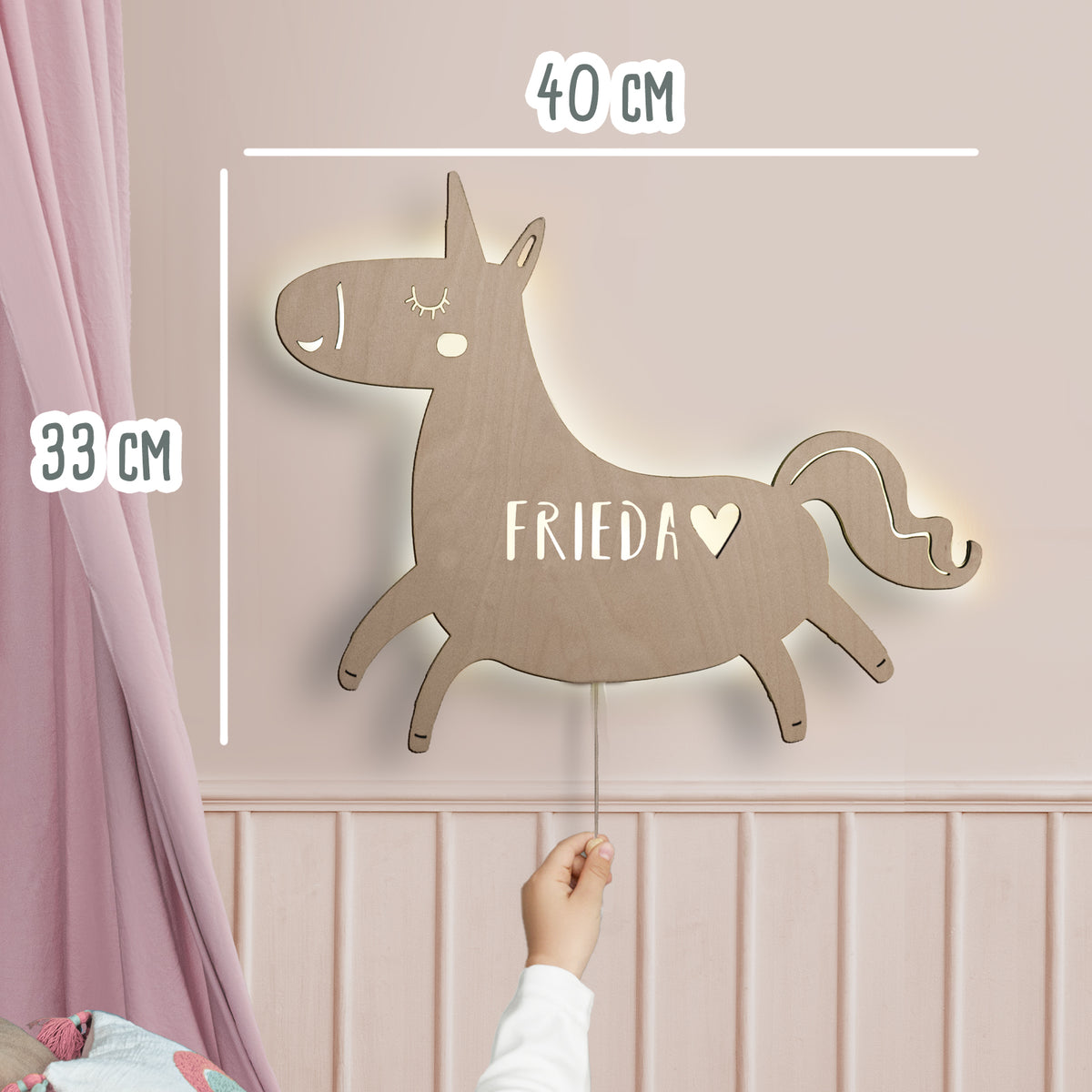 Nachtlicht „Elfi das Einhorn“ personalisiert Laser