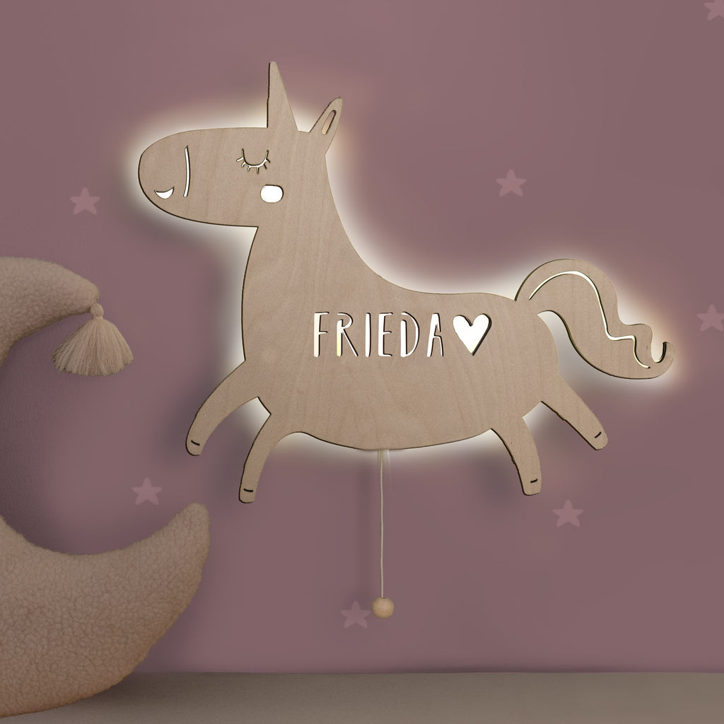 Nachtlicht „Elfi das Einhorn“ personalisiert Laser